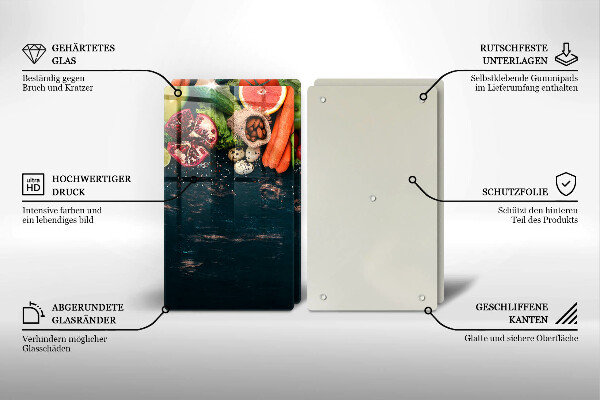 De vidrio templado Frutas y vegetales