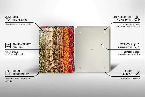 De vidrio templado Especias coloridas