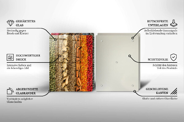 De vidrio templado Especias coloridas