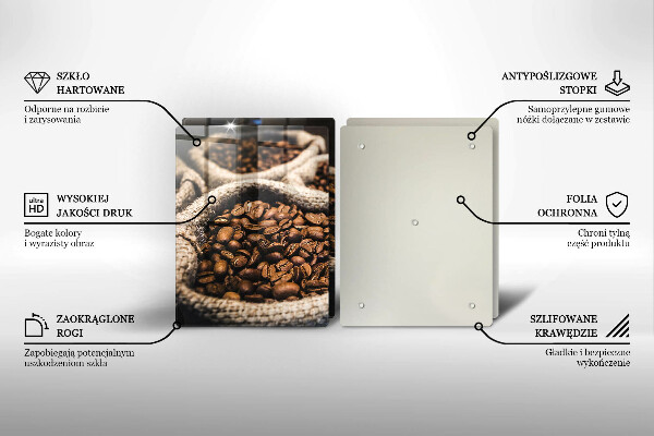 De vidrio templado Bolsas de granos de café