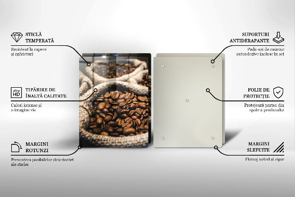 De vidrio templado Bolsas de granos de café