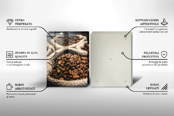 De vidrio templado Bolsas de granos de café