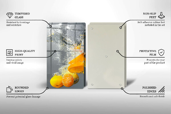 De vidrio templado Limones en agua