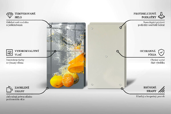 De vidrio templado Limones en agua