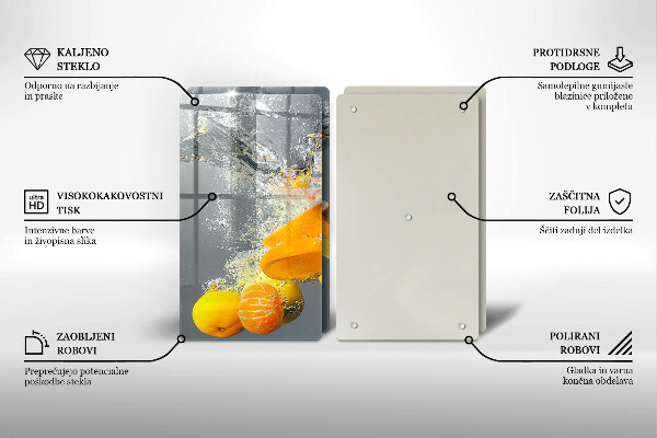 De vidrio templado Limones en agua