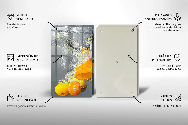 De vidrio templado Limones en agua