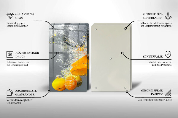 De vidrio templado Limones en agua