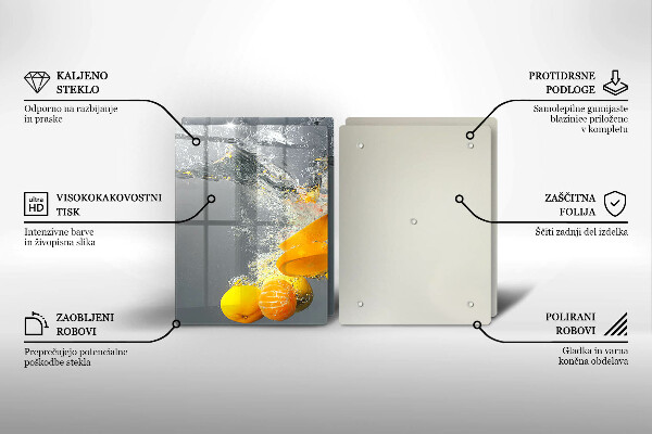 De vidrio templado Limones en agua