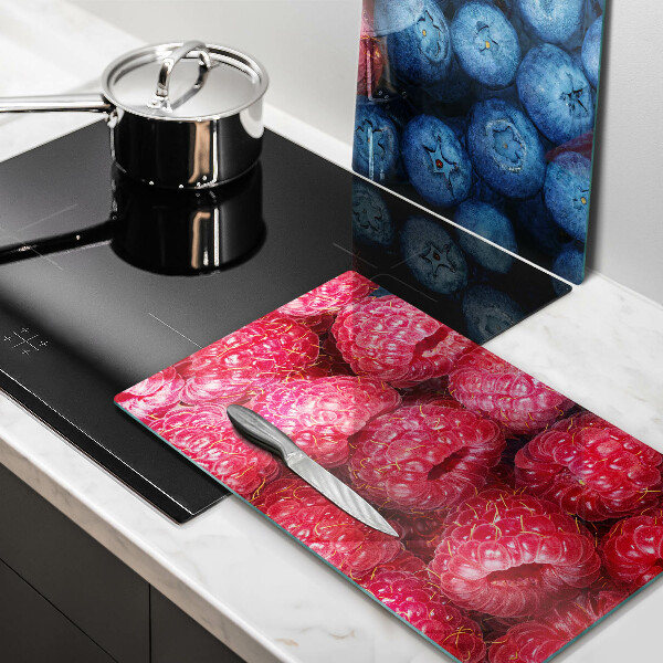 De vidrio templado Frutas de frambuesa y arándanos