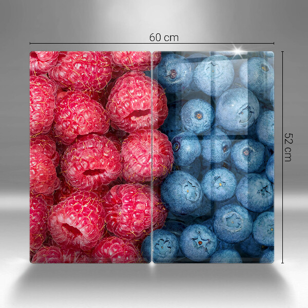 De vidrio templado Frutas de frambuesa y arándanos