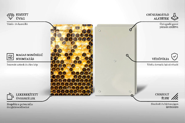 De vidrio templado Panal