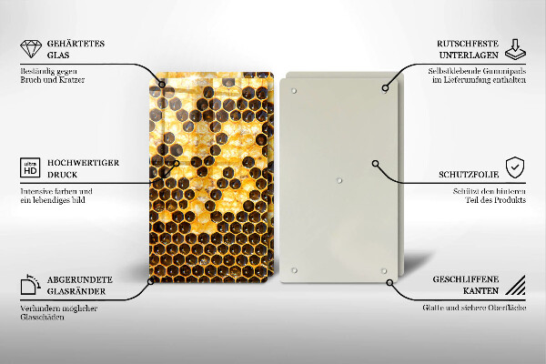 De vidrio templado Panal