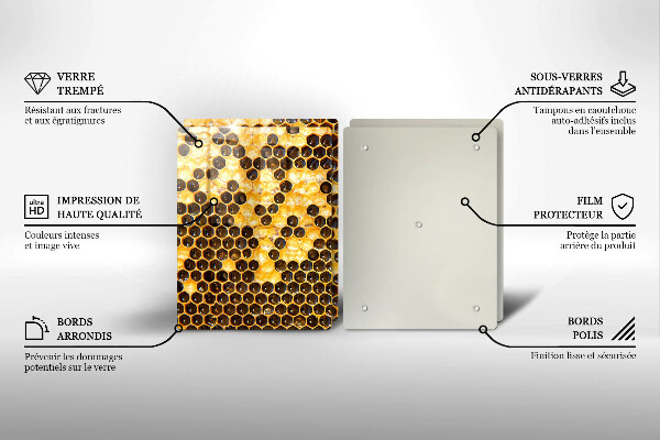 De vidrio templado Panal