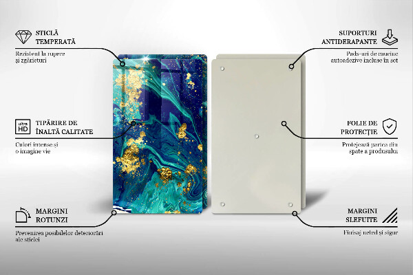 De vidrio templado Abstracción con oro