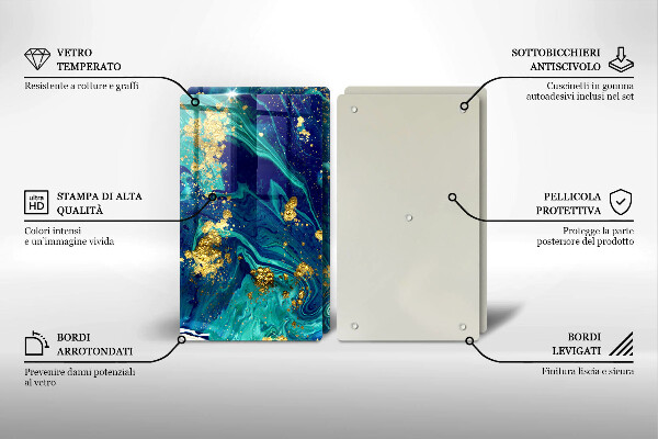 De vidrio templado Abstracción con oro