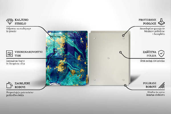 De vidrio templado Abstracción con oro