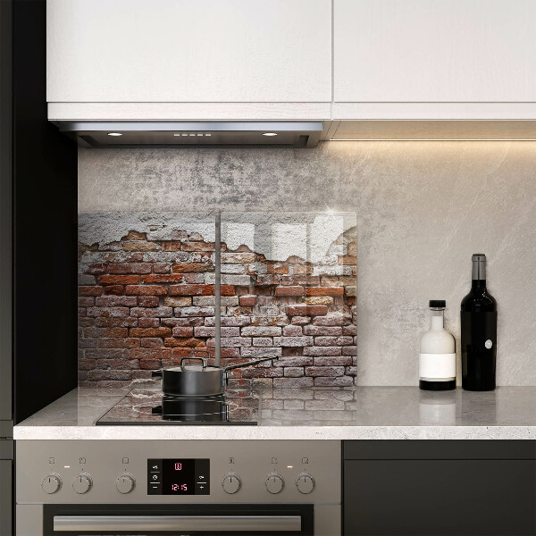 De vidrio templado Viejo muro de ladrillo y hormigón