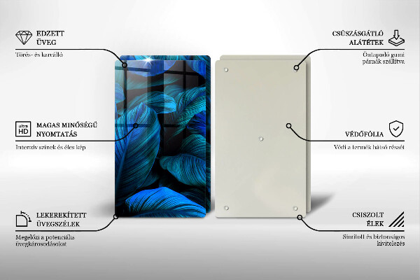 De vidrio templado Hojas de vegetación de la selva