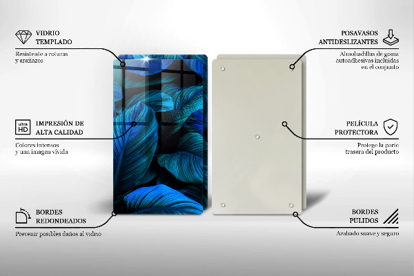 De vidrio templado Hojas de vegetación de la selva