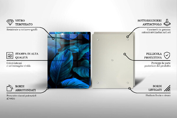 De vidrio templado Hojas de vegetación de la selva