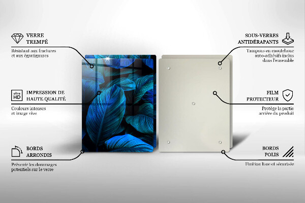 De vidrio templado Hojas de vegetación de la selva