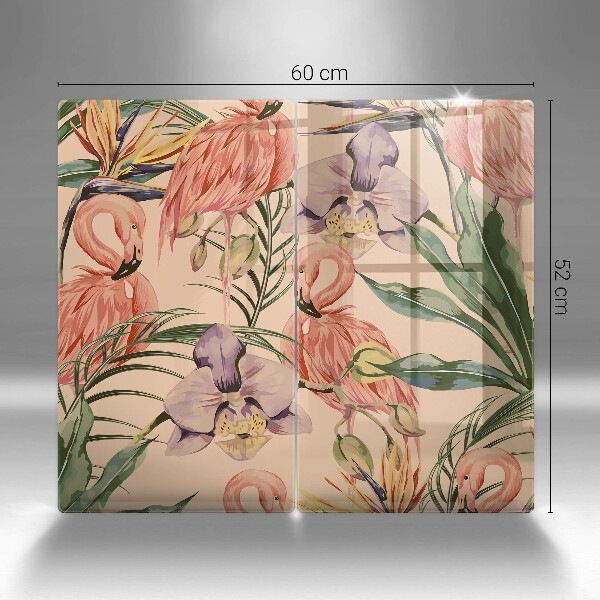 De vidrio templado Ilustración de flamencos