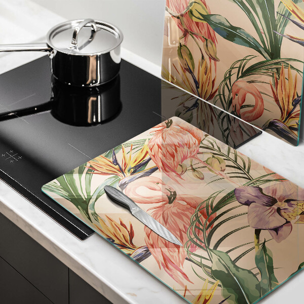 De vidrio templado Ilustración de flamencos