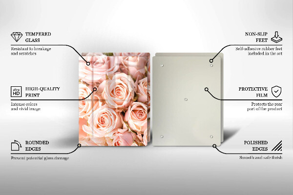 De vidrio templado Ramo de rosas delicadas