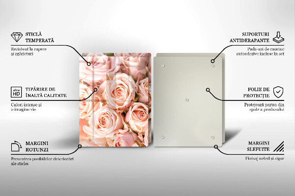 De vidrio templado Ramo de rosas delicadas