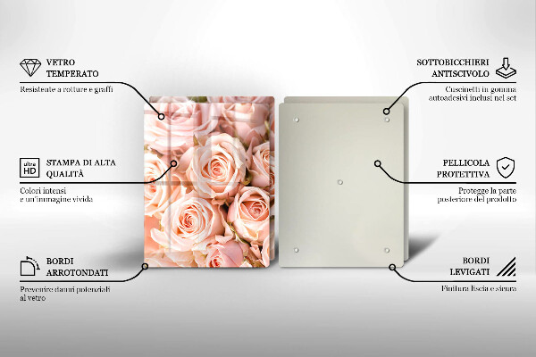 De vidrio templado Ramo de rosas delicadas