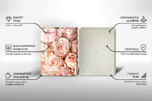 De vidrio templado Ramo de rosas delicadas