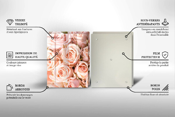 De vidrio templado Ramo de rosas delicadas