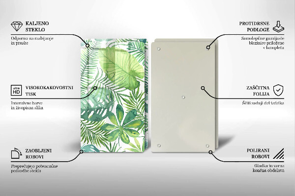 De vidrio templado Hojas boho acuarela