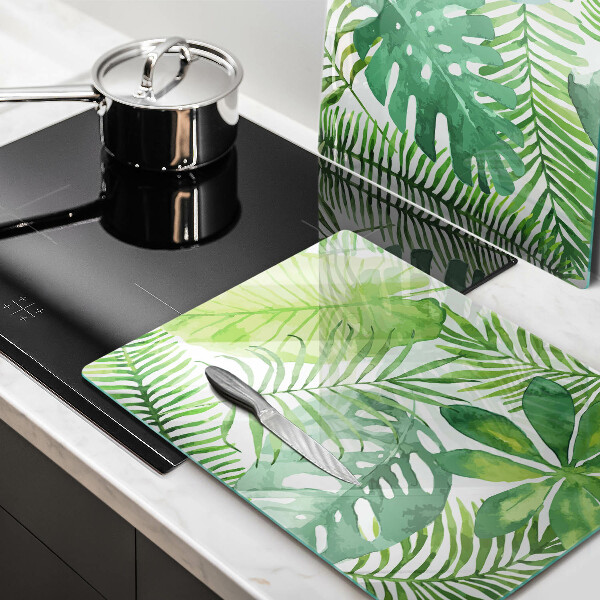 De vidrio templado Hojas boho acuarela