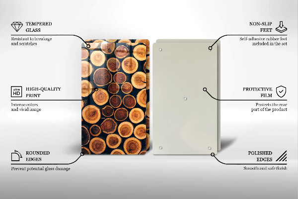 De vidrio templado Tocones de árboles de madera