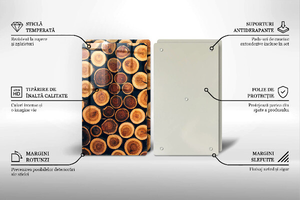 De vidrio templado Tocones de árboles de madera