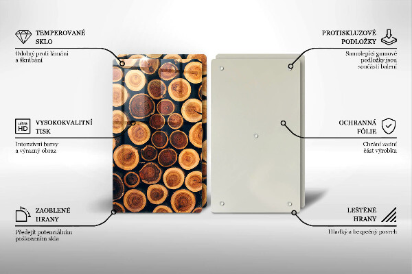 De vidrio templado Tocones de árboles de madera