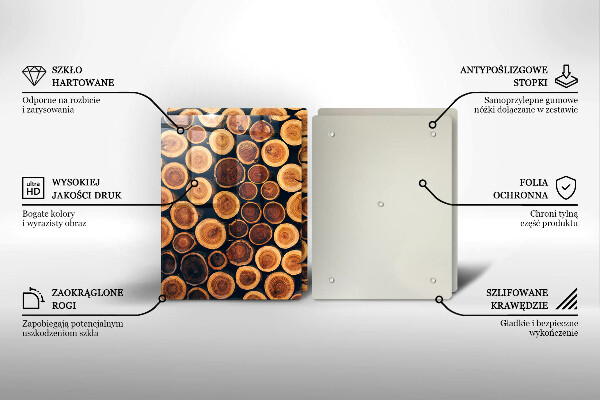 De vidrio templado Tocones de árboles de madera