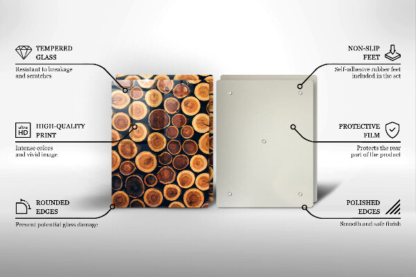 De vidrio templado Tocones de árboles de madera