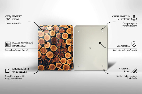 De vidrio templado Tocones de árboles de madera