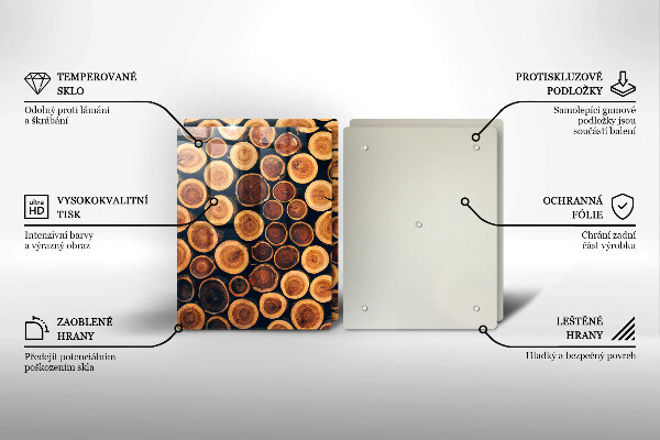 De vidrio templado Tocones de árboles de madera