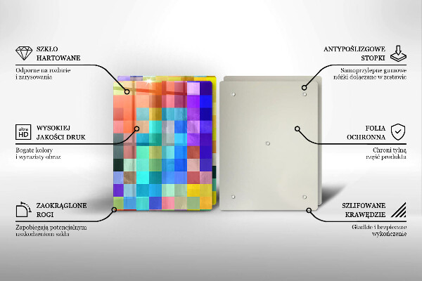 De vidrio templado Cuadrados de píxeles de colores