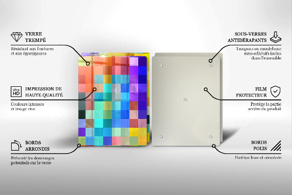 De vidrio templado Cuadrados de píxeles de colores