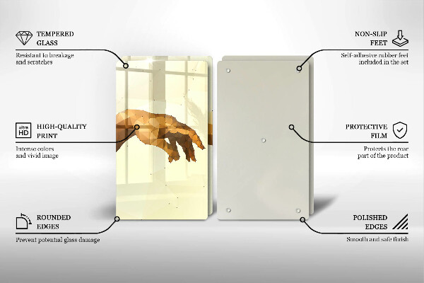 De vidrio templado Creación de las manos de adán