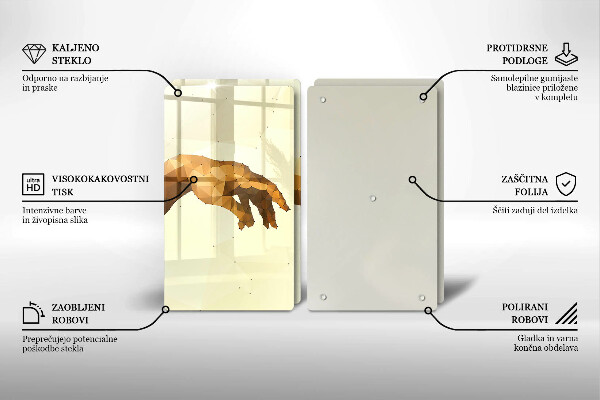 De vidrio templado Creación de las manos de adán