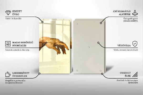 De vidrio templado Creación de las manos de adán