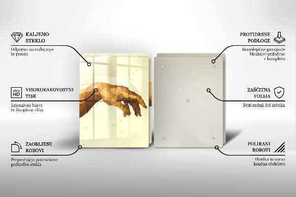 De vidrio templado Creación de las manos de adán