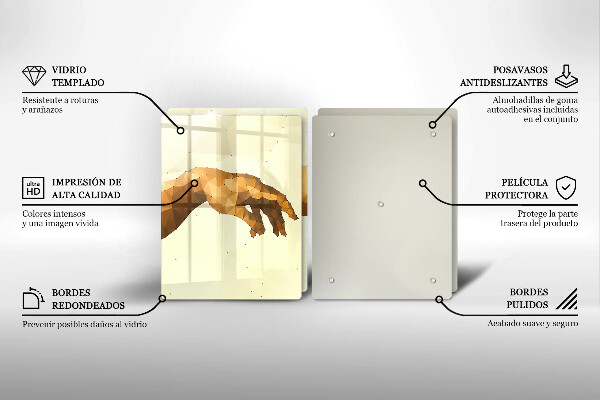 De vidrio templado Creación de las manos de adán