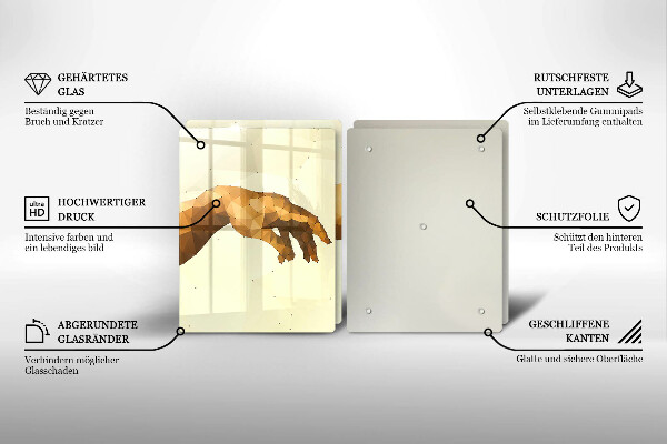 De vidrio templado Creación de las manos de adán
