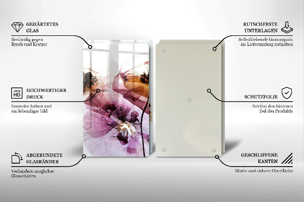 De vidrio templado Flores delicadas